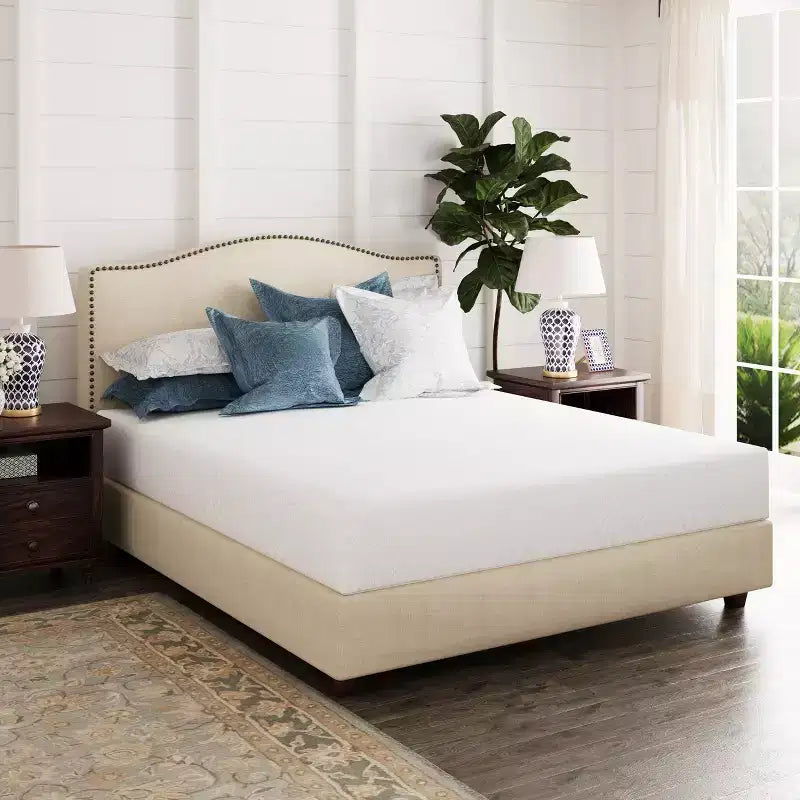 Matelas en mousse à mémoire de forme au gel blanc, Fermeté moyenne – Lit simple/double/Queen/King, 1 personne