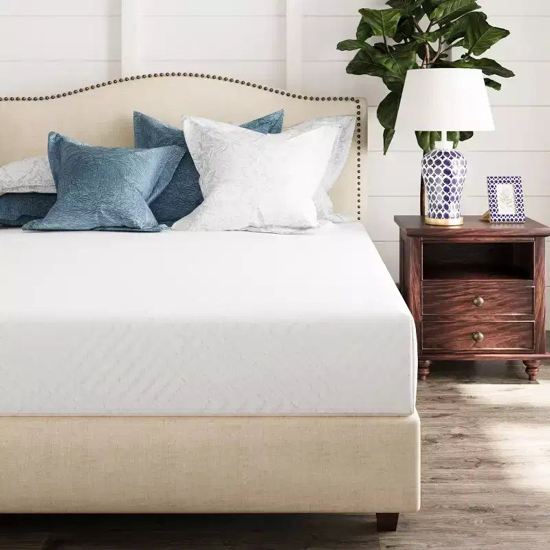 Matelas en mousse à mémoire de forme au gel blanc, Fermeté moyenne – Lit simple/double/Queen/King, 1 personne
