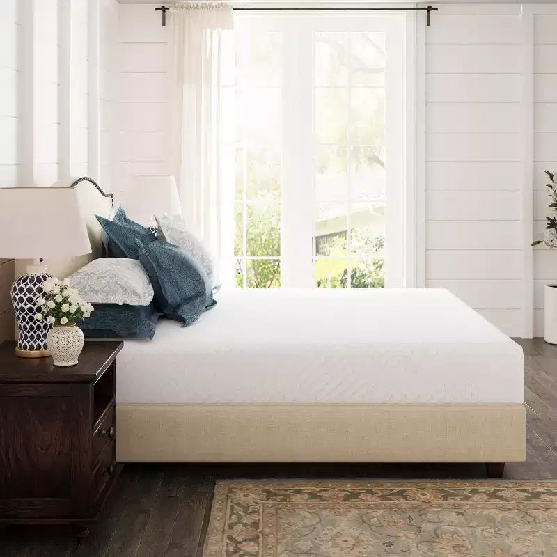 Matelas en mousse à mémoire de forme au gel blanc, Fermeté moyenne – Lit simple/double/Queen/King, 1 personne