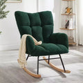 Fauteuil à bascule à dossier haut – Vert / Ivoire / Rose, assise individuelle, rembourré