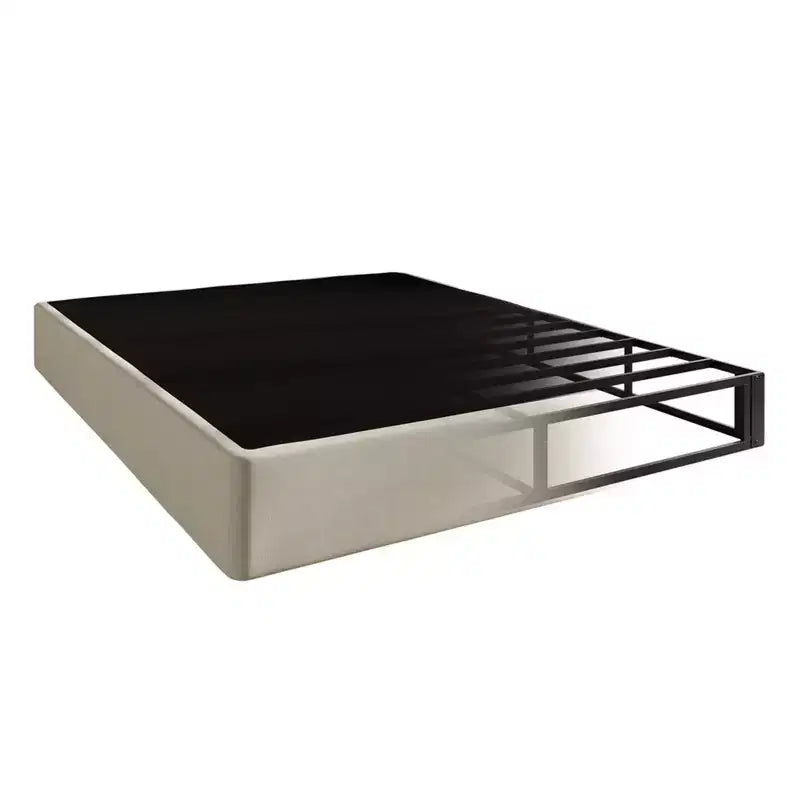 Sommier métallique gris et beige – Profil bas 8", Pour 1 personne
