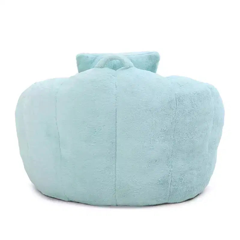 Fauteuil Poire en Fausse Fourrure en Forme de Coquillage avec Repose-pieds | Kaki / Bleu clair / Rose / Blanc / Jaune | 1 place