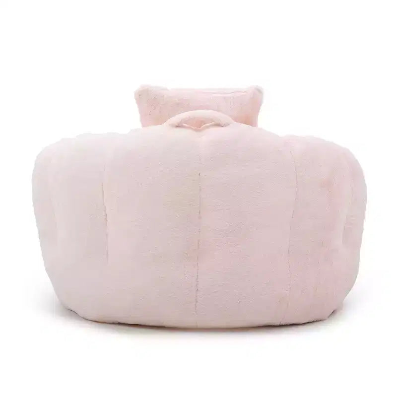 Fauteuil Poire en Fausse Fourrure en Forme de Coquillage avec Repose-pieds | Kaki / Bleu clair / Rose / Blanc / Jaune | 1 place