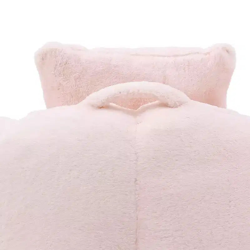 Fauteuil Poire en Fausse Fourrure en Forme de Coquillage avec Repose-pieds | Kaki / Bleu clair / Rose / Blanc / Jaune | 1 place
