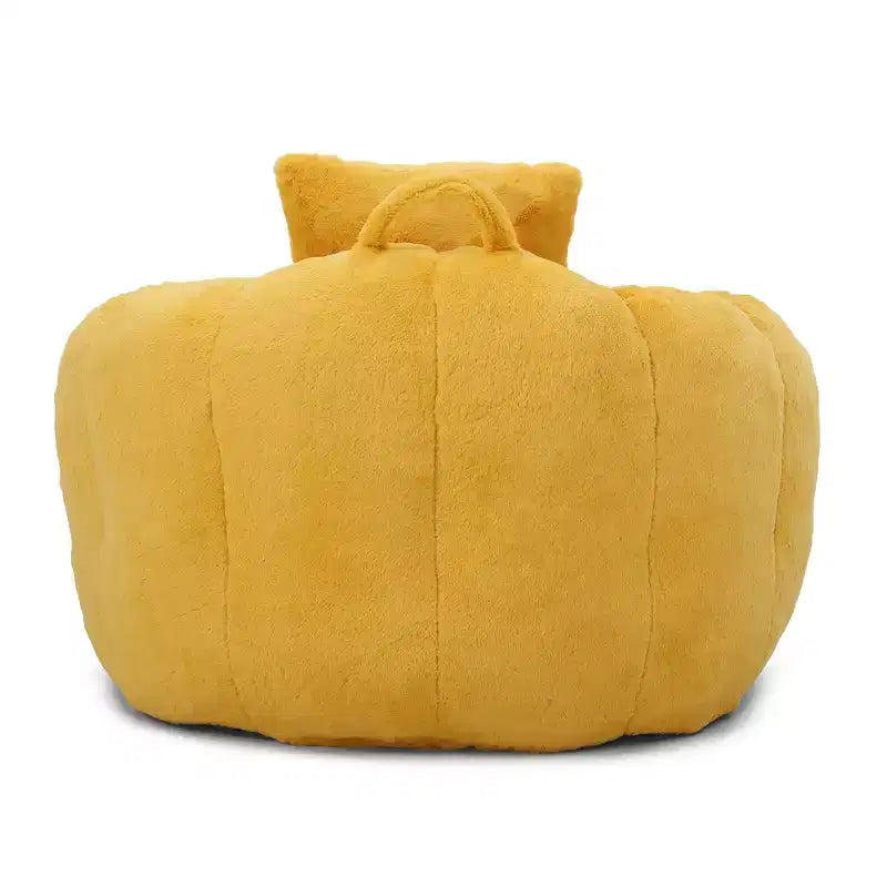 Fauteuil Poire en Fausse Fourrure en Forme de Coquillage avec Repose-pieds | Kaki / Bleu clair / Rose / Blanc / Jaune | 1 place