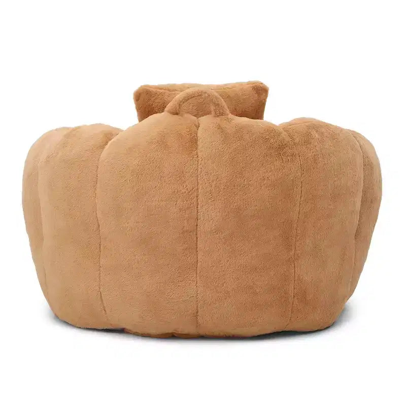 Fauteuil Poire en Fausse Fourrure en Forme de Coquillage avec Repose-pieds | Kaki / Bleu clair / Rose / Blanc / Jaune | 1 place