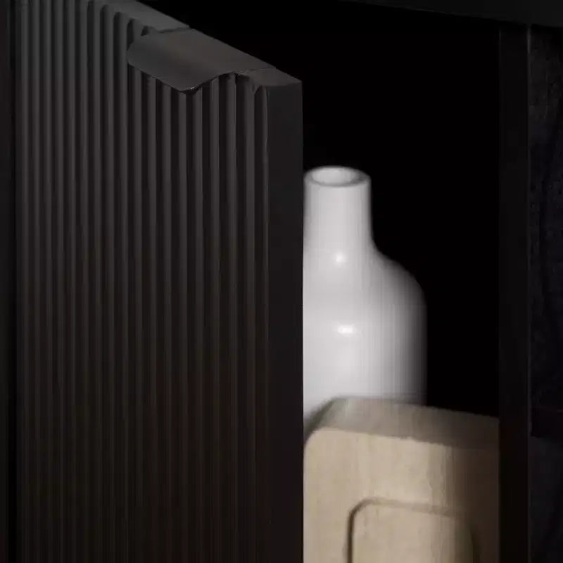 Meuble TV 2 portes | Brun Désert / Noir Mat / Naturel | Convient aux téléviseurs jusqu'à 43"