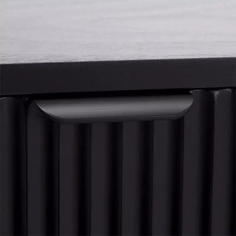 Meuble TV 2 portes | Brun Désert / Noir Mat / Naturel | Convient aux téléviseurs jusqu'à 43"