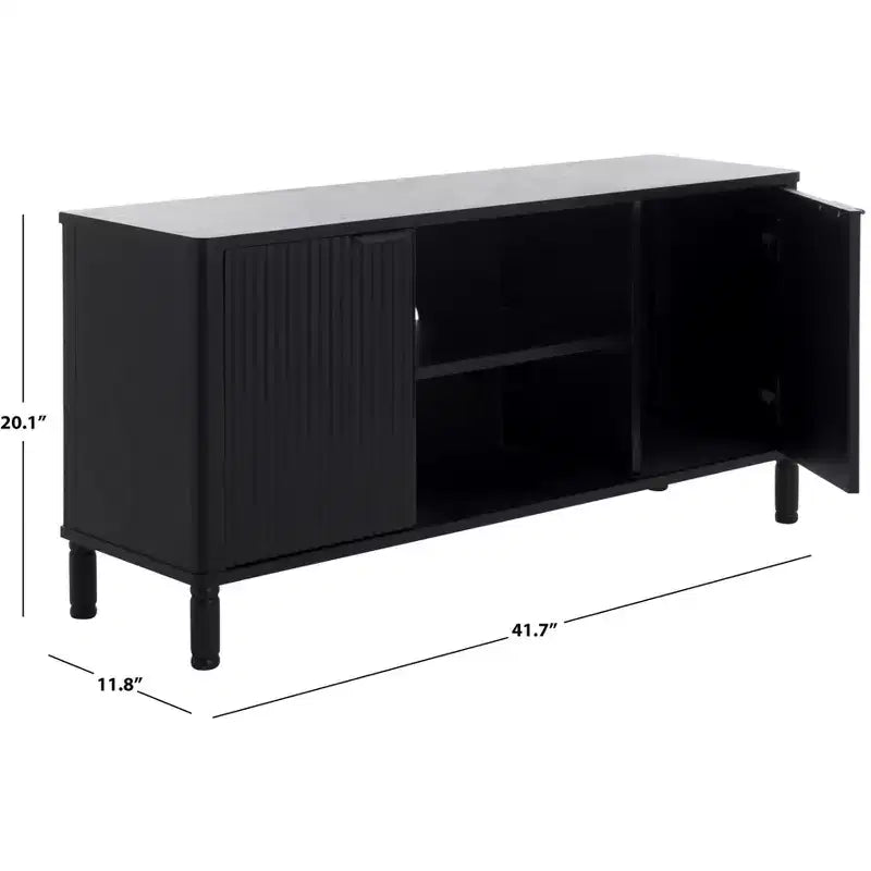 Meuble TV 2 portes | Brun Désert / Noir Mat / Naturel | Convient aux téléviseurs jusqu'à 43"