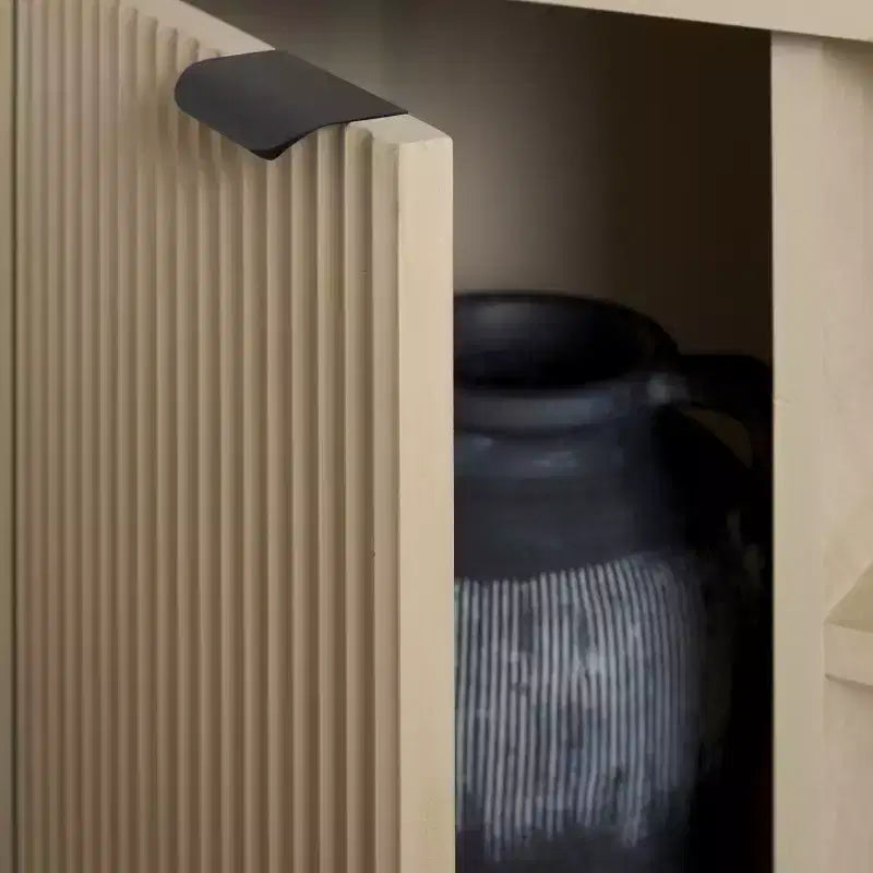 Meuble TV 2 portes | Brun Désert / Noir Mat / Naturel | Convient aux téléviseurs jusqu'à 43"