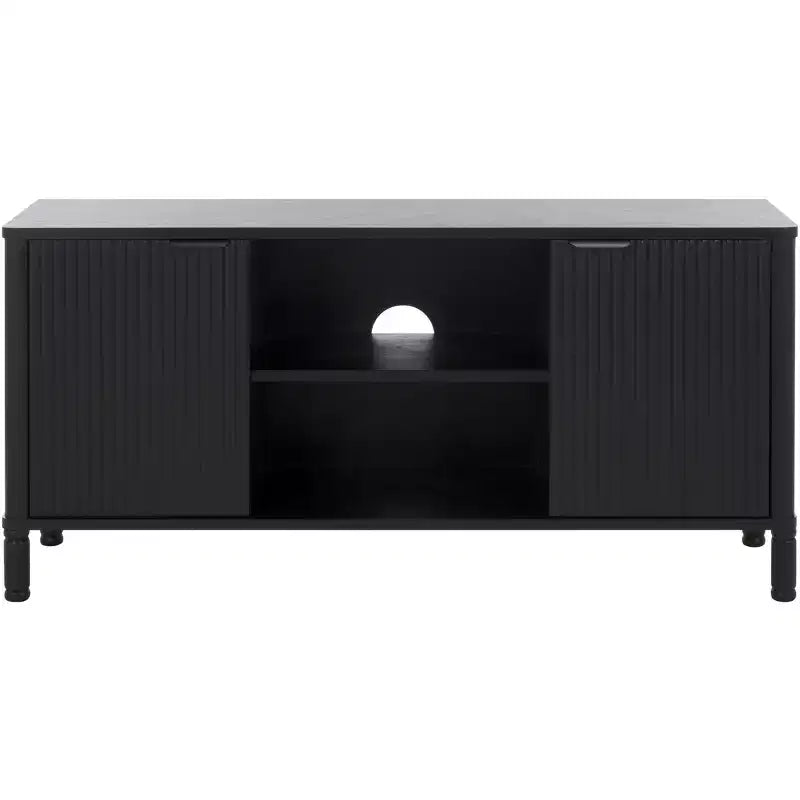 Meuble TV 2 portes | Brun Désert / Noir Mat / Naturel | Convient aux téléviseurs jusqu'à 43"