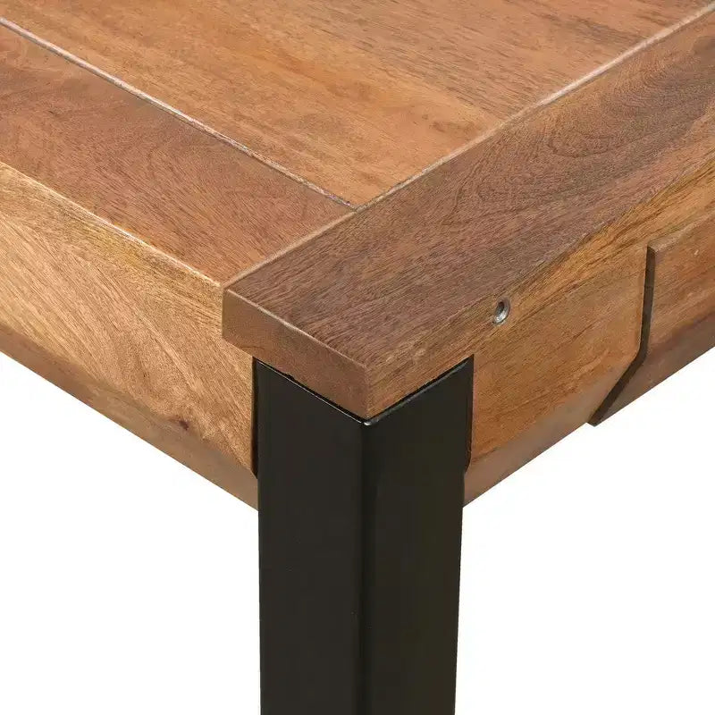 Table à manger rectangulaire extensible marron et noire – 6 à 8 places