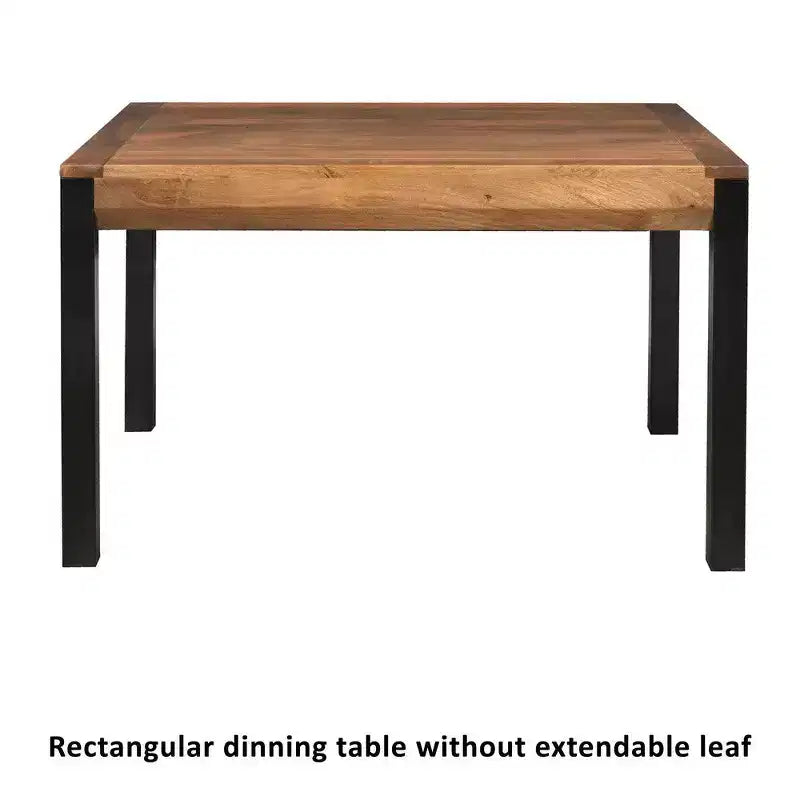 Table à manger rectangulaire extensible marron et noire – 6 à 8 places