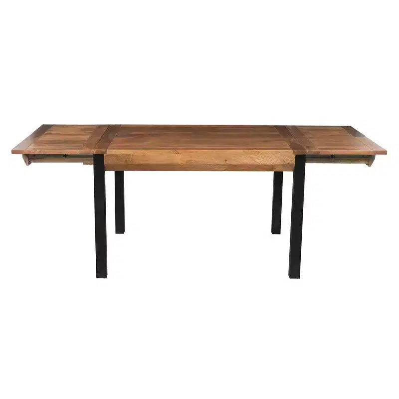 Table à manger rectangulaire extensible marron et noire – 6 à 8 places