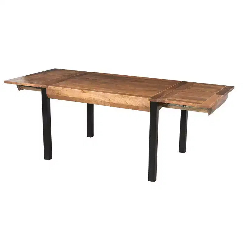 Table à manger rectangulaire extensible marron et noire – 6 à 8 places