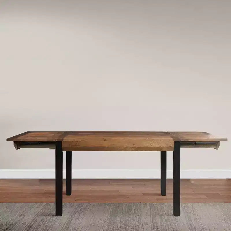 Table à manger rectangulaire extensible marron et noire – 6 à 8 places