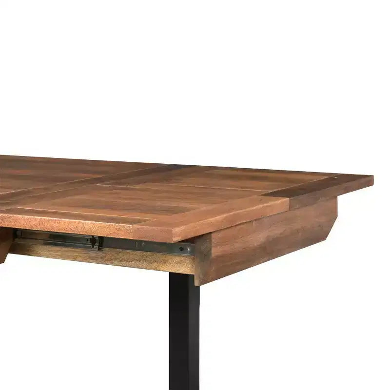 Table à manger rectangulaire extensible marron et noire – 6 à 8 places