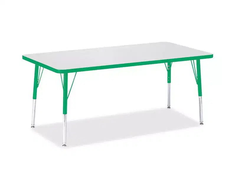 Table d'activités rectangulaire verte 30x60 po, 2-11 ans