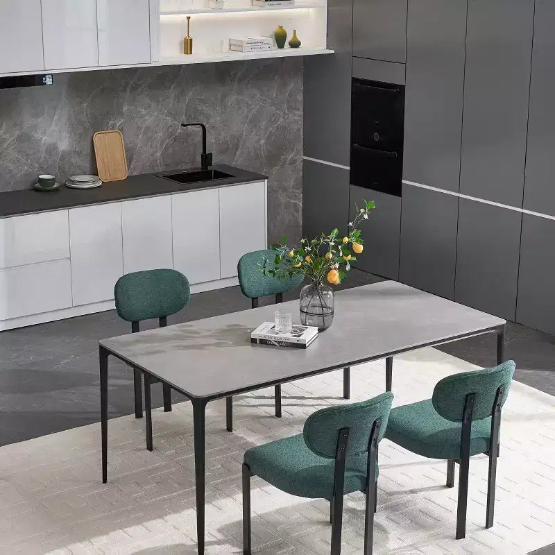 Lot de 2 chaises de salle à manger bouclées rembourrées – Plusieurs coloris, pieds en métal