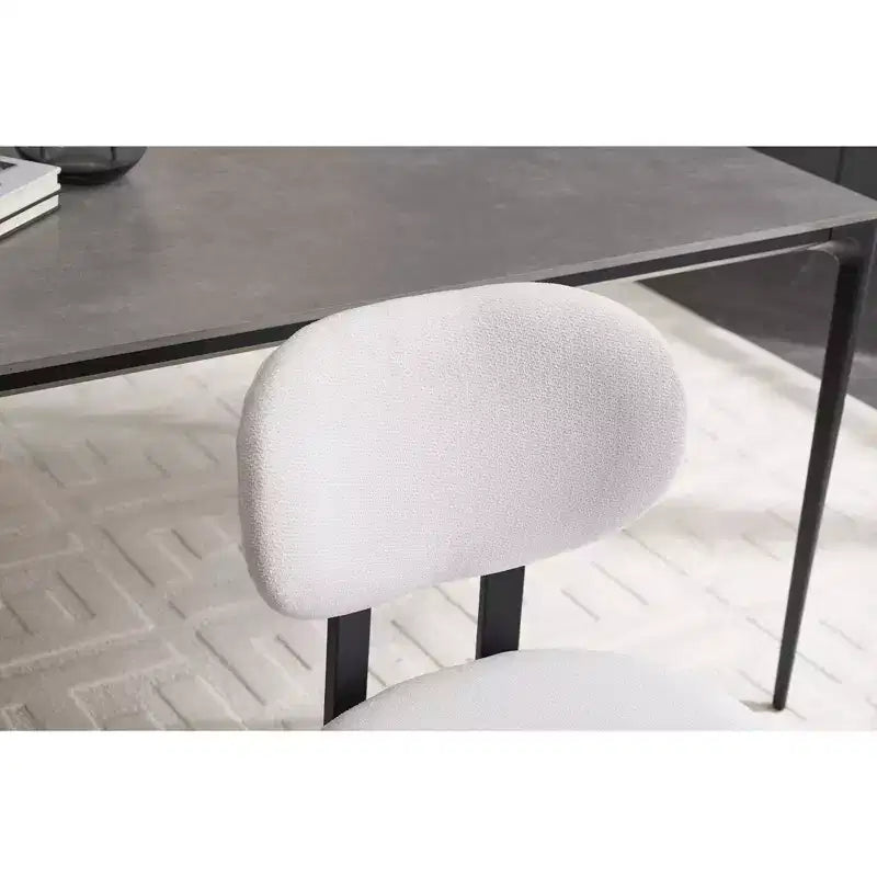 Lot de 2 chaises de salle à manger bouclées rembourrées – Plusieurs coloris, pieds en métal