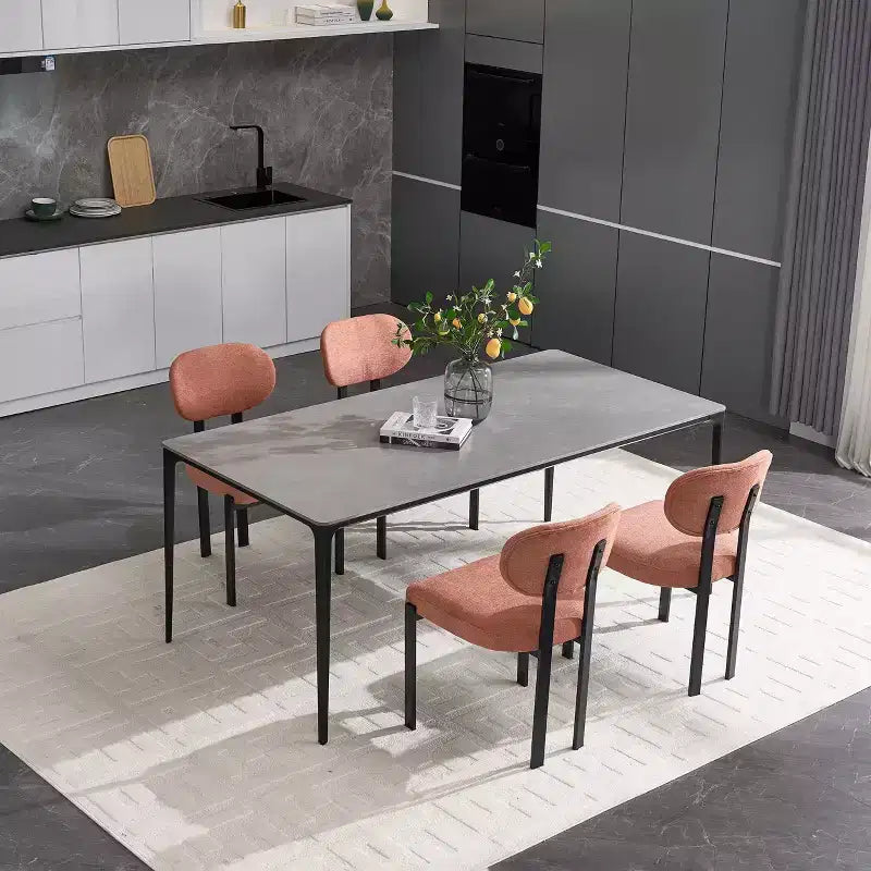 Lot de 2 chaises de salle à manger bouclées rembourrées – Plusieurs coloris, pieds en métal