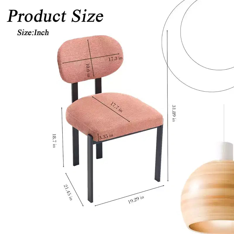 Lot de 2 chaises de salle à manger bouclées rembourrées – Plusieurs coloris, pieds en métal