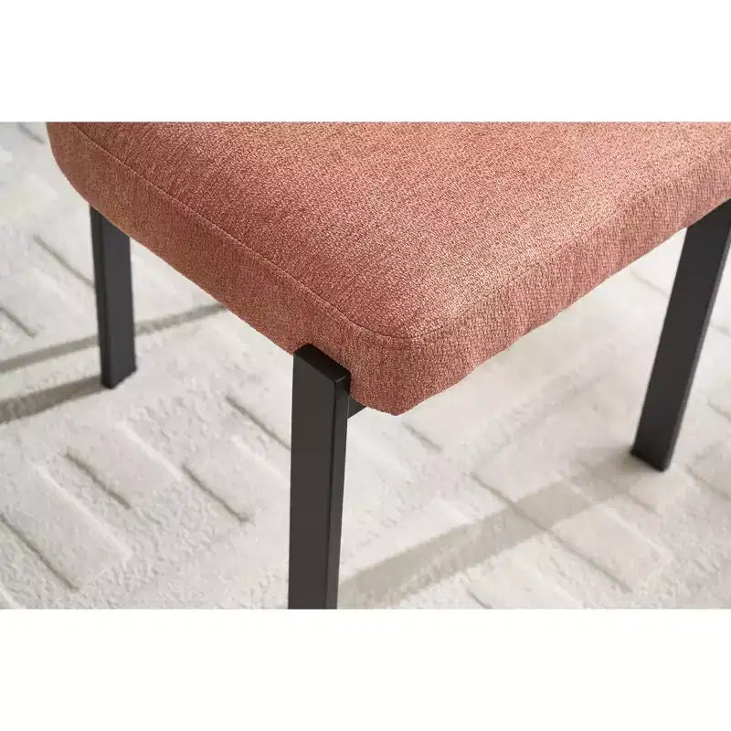 Lot de 2 chaises de salle à manger bouclées rembourrées – Plusieurs coloris, pieds en métal