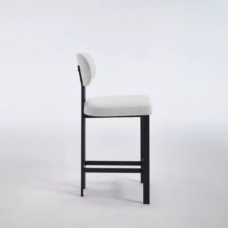 Lot de 2 chaises de salle à manger bouclées rembourrées – Plusieurs coloris, pieds en métal