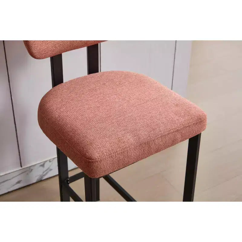 Lot de 2 chaises de salle à manger bouclées rembourrées – Plusieurs coloris, pieds en métal