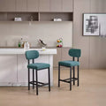 Lot de 2 chaises de salle à manger bouclées rembourrées – Plusieurs coloris, pieds en métal