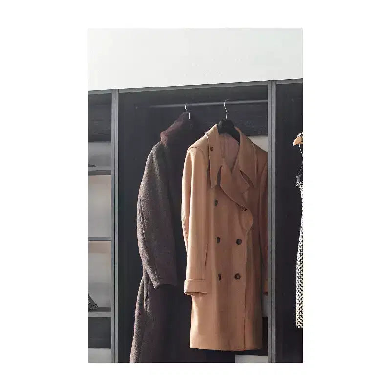 Système de dressing autoportant gris / chêne, 1 personne, bois composite