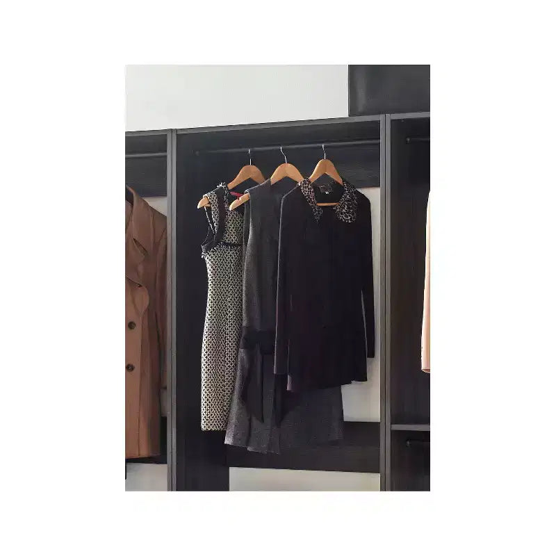 Système de dressing autoportant gris / chêne, 1 personne, bois composite