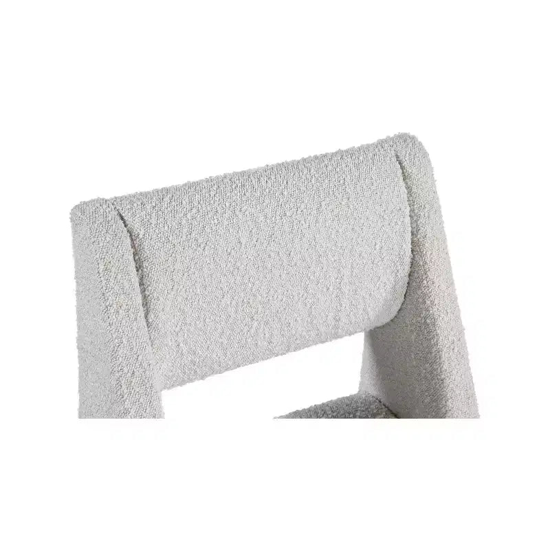 Chaise de salle à manger en bouclette crème, cadre en fer noir, lot de 2