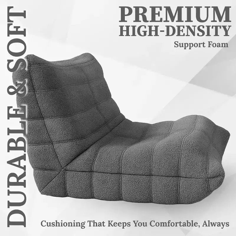 Fauteuil d'appoint Teddy gris en fausse fourrure, siège unique, fauteuil rembourré