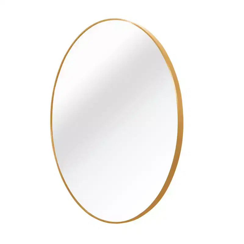 Miroir mural rond 42" – Noir / Or / Argent, Cadre en aluminium