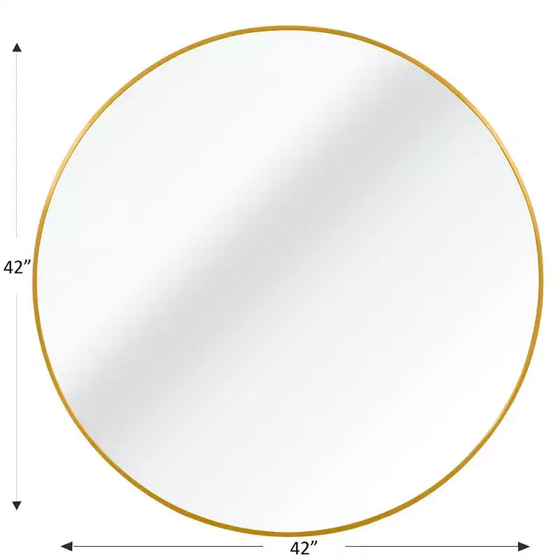 Miroir mural rond 42" – Noir / Or / Argent, Cadre en aluminium