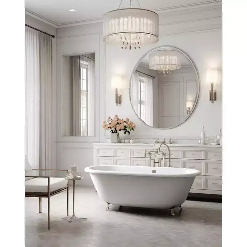 Miroir mural rond 42" – Noir / Or / Argent, Cadre en aluminium