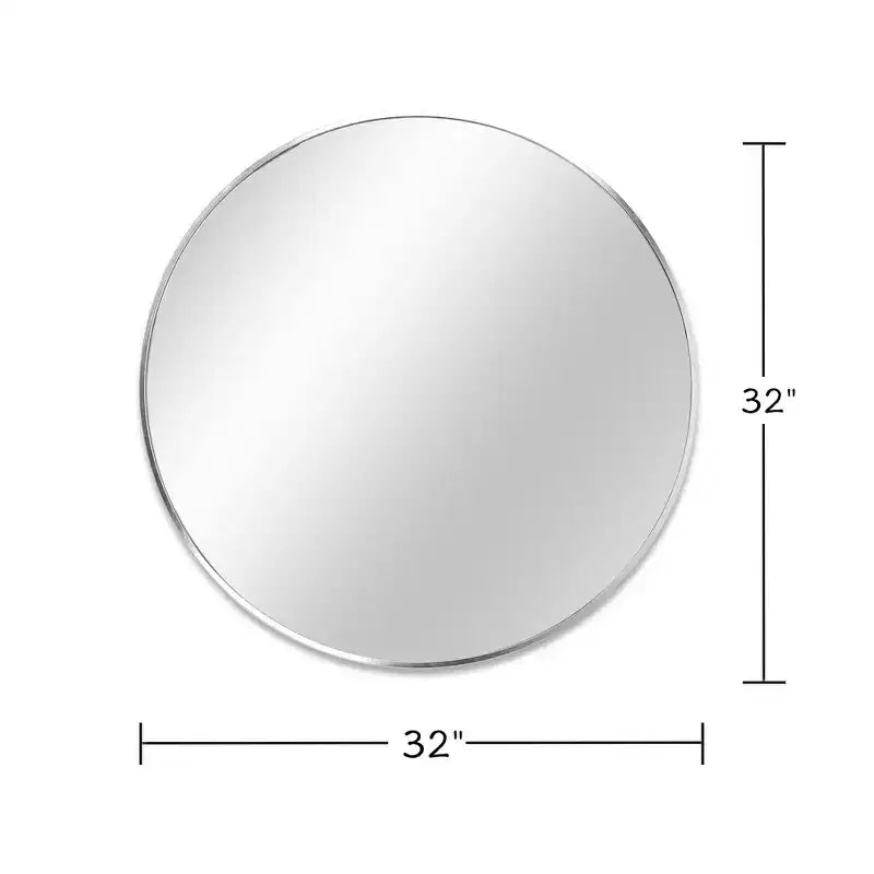 Miroir mural rond 42" – Noir / Or / Argent, Cadre en aluminium