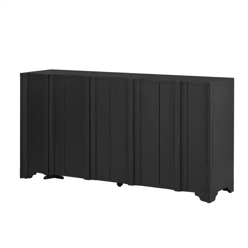 Beige / Noir / Bleu marine / Blanc | Buffet de rangement 4 portes | 1 personne pour l'assemblage | Meuble de rangement en MDF pour salle à manger et salon