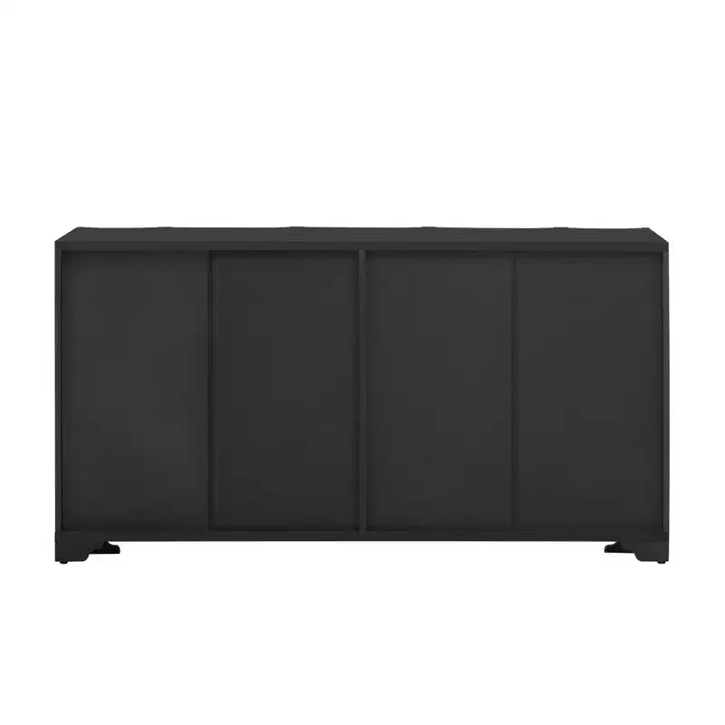 Beige / Noir / Bleu marine / Blanc | Buffet de rangement 4 portes | 1 personne pour l'assemblage | Meuble de rangement en MDF pour salle à manger et salon