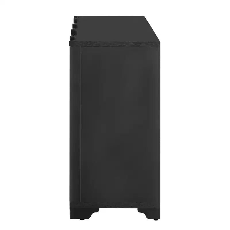 Beige / Noir / Bleu marine / Blanc | Buffet de rangement 4 portes | 1 personne pour l'assemblage | Meuble de rangement en MDF pour salle à manger et salon