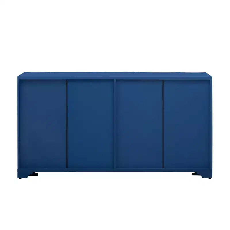 Beige / Noir / Bleu marine / Blanc | Buffet de rangement 4 portes | 1 personne pour l'assemblage | Meuble de rangement en MDF pour salle à manger et salon
