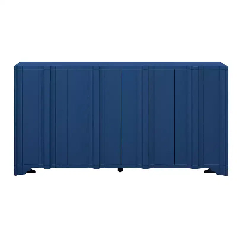 Beige / Noir / Bleu marine / Blanc | Buffet de rangement 4 portes | 1 personne pour l'assemblage | Meuble de rangement en MDF pour salle à manger et salon