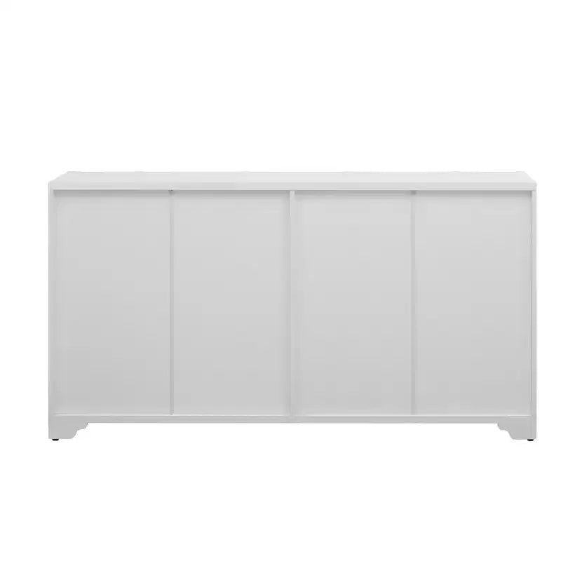 Beige / Noir / Bleu marine / Blanc | Buffet de rangement 4 portes | 1 personne pour l'assemblage | Meuble de rangement en MDF pour salle à manger et salon