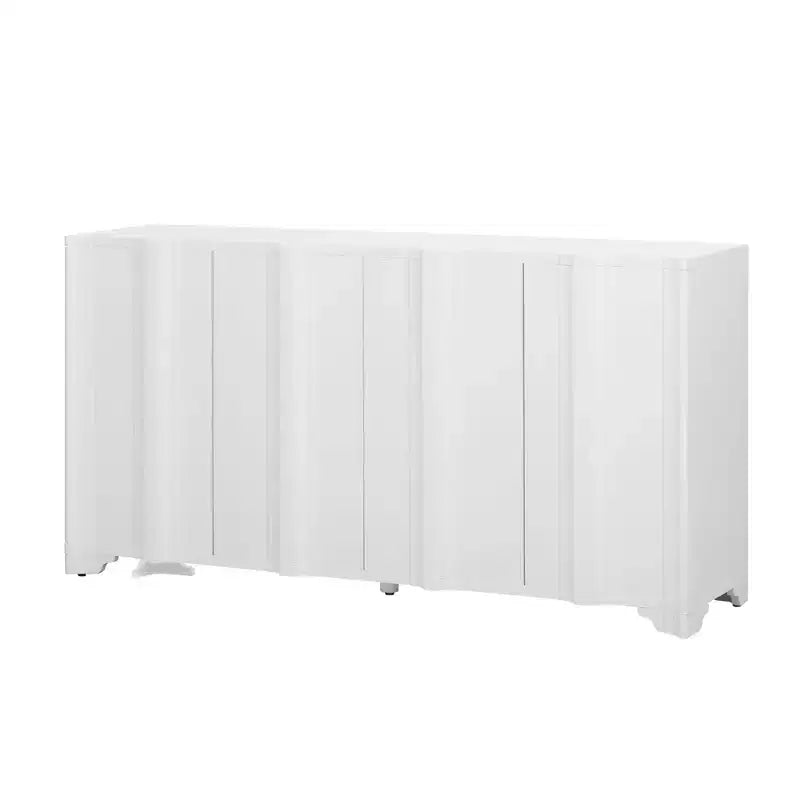 Beige / Noir / Bleu marine / Blanc | Buffet de rangement 4 portes | 1 personne pour l'assemblage | Meuble de rangement en MDF pour salle à manger et salon