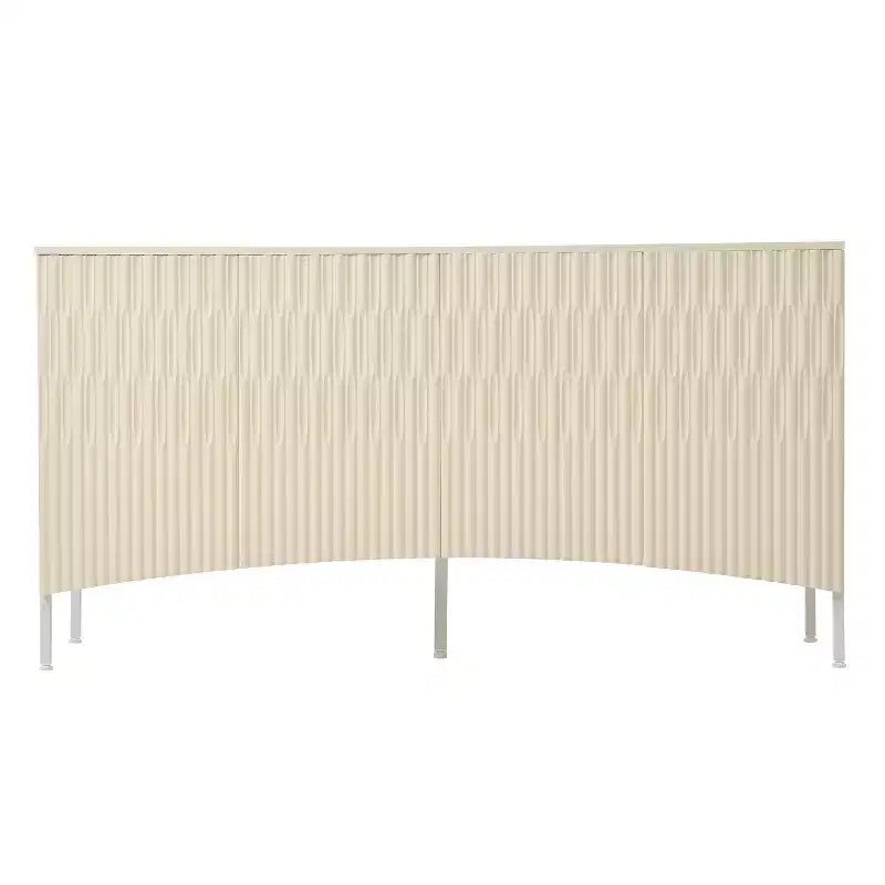 Beige / Noir / Bleu marine / Blanc | Buffet de rangement 4 portes | 1 personne pour l'assemblage | Meuble de rangement en MDF pour salle à manger et salon