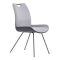 Armen Living,Coronado Contemporary Dining Chair in Grey Powder Coated Finish and Pewter Fabric - Set of 2