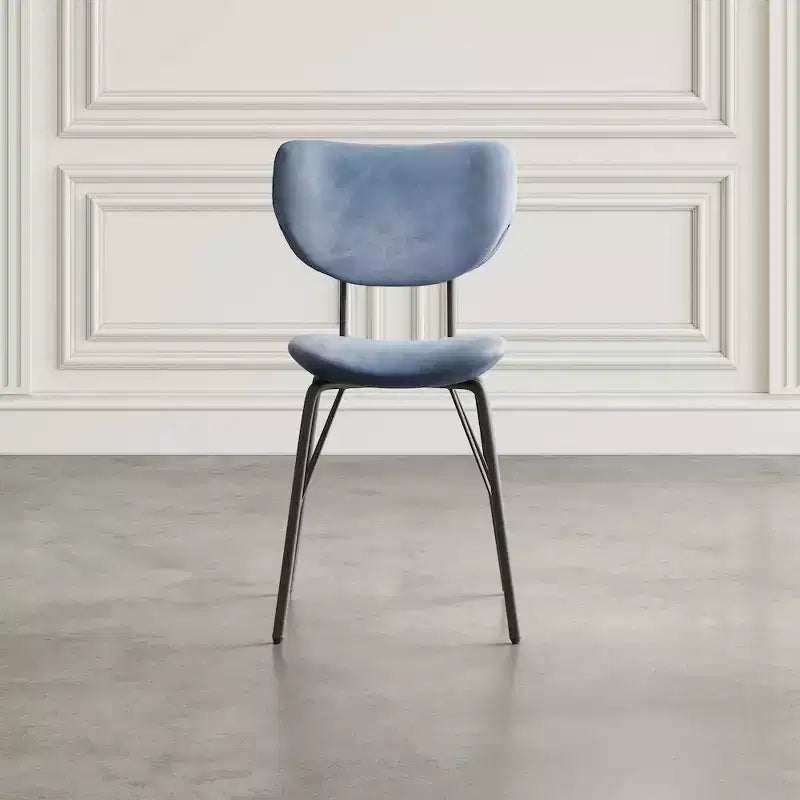 Chaise de salle à manger en similicuir noir avec dossier fendu, lot de 2