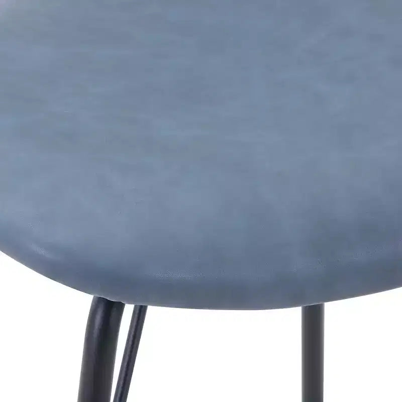 Chaise de salle à manger en similicuir noir avec dossier fendu, lot de 2