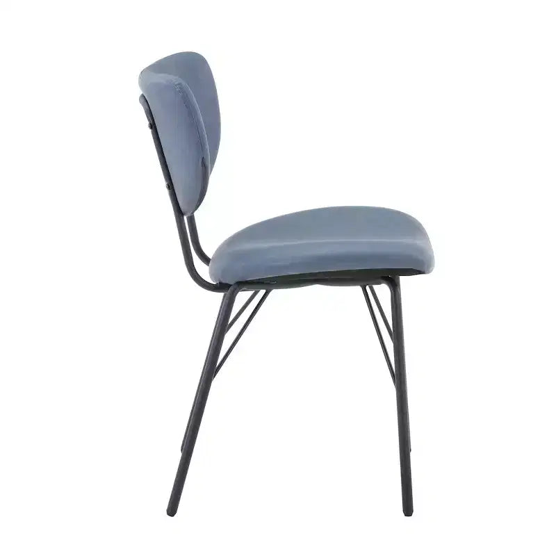 Chaise de salle à manger en similicuir noir avec dossier fendu, lot de 2
